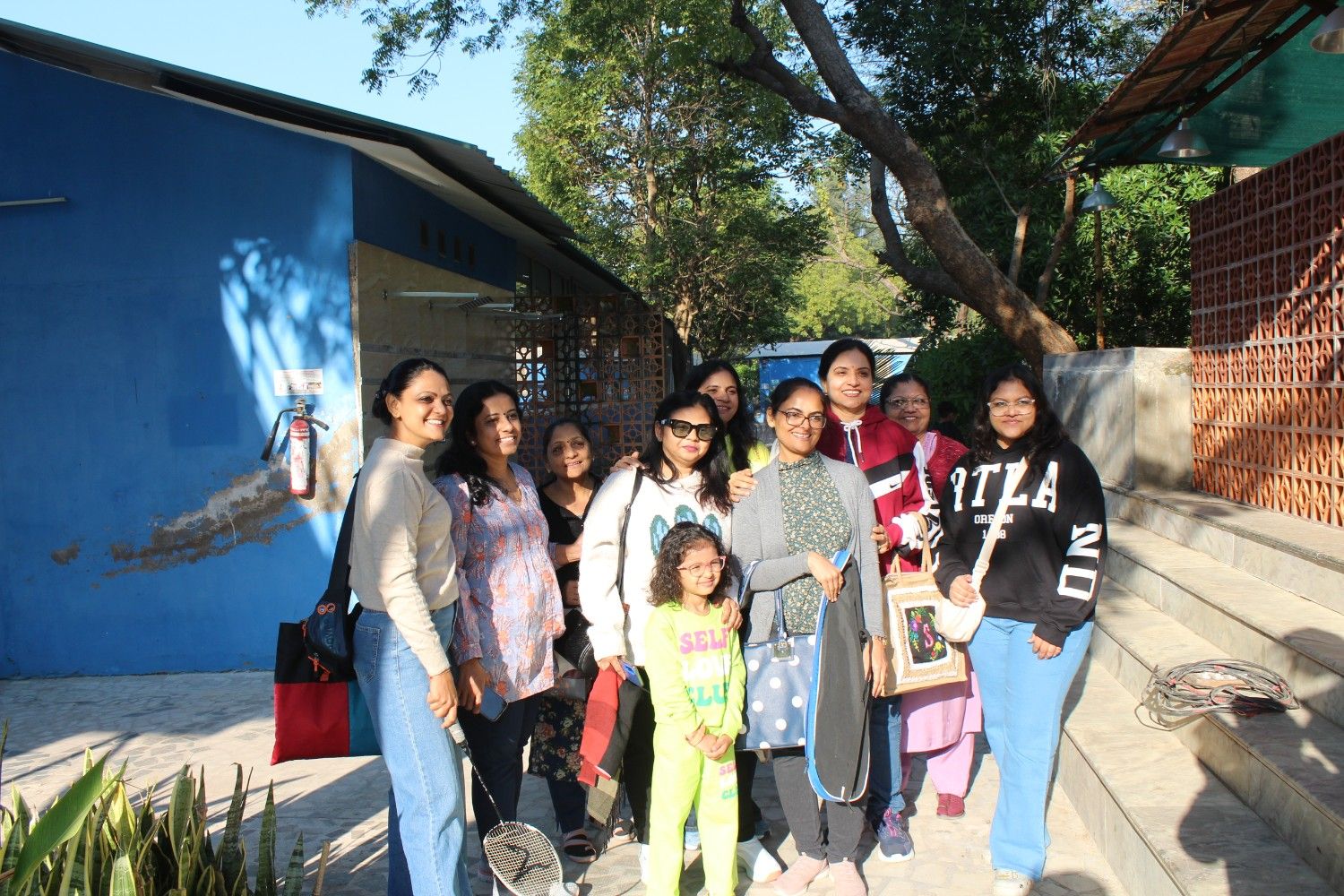 Group enjoying the beautiful nature setup