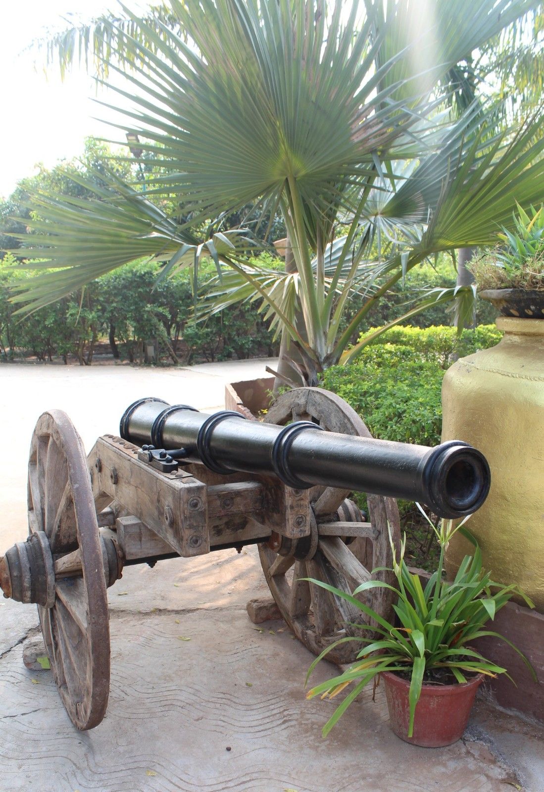 Decorative cannon at the resort