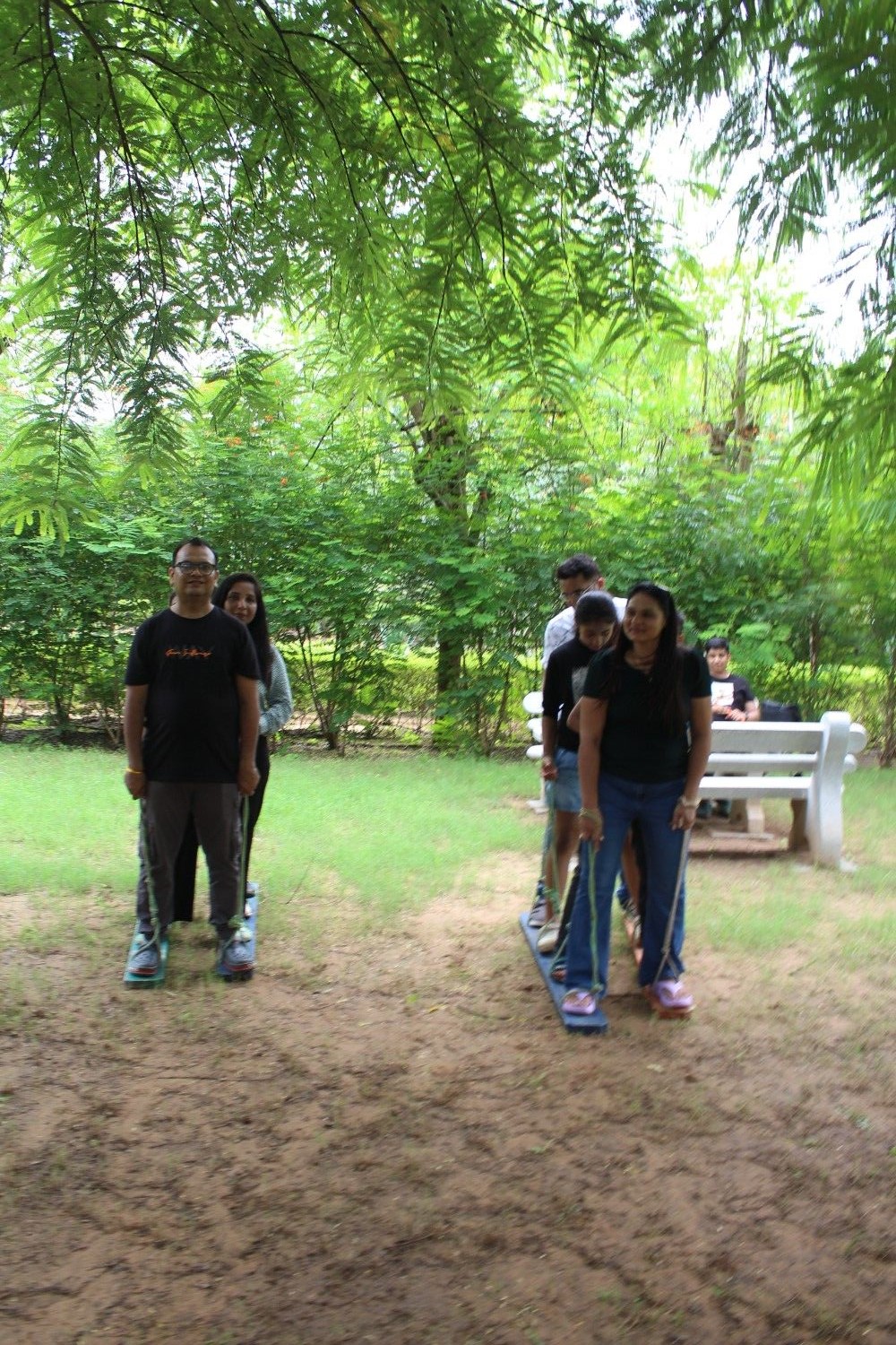 Group enjoying outdoor team activity